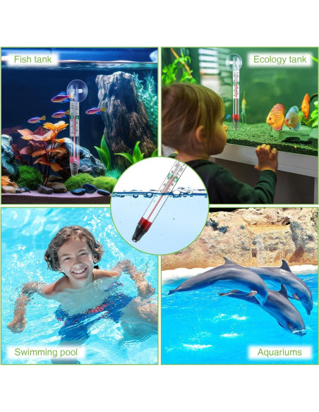Dreyoo Termómetros Flotantes para Acuarios - 2 Pcs Vidrio
