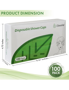 Gorros de Ducha Desechables Obeailar - 100 Unidades Transparentes 2