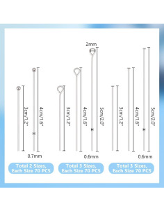 Pasadores de Ojo Acero Inoxidable PH PandaHall 560pcs 30-50mm 2