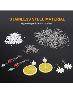 Kit 600pcs Ganchos de Aretes Acero Inoxidable GUFJUCH 2