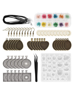 Kit de Moldes de Joyería HOMEIDOL 57 Piezas Silicona y Metal