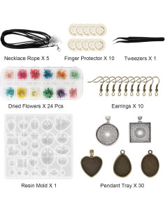 Kit de Moldes de Joyería HOMEIDOL 57 Piezas Silicona y Metal 2
