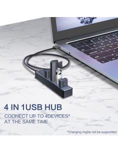 Hub USB 3.0 SmartQ H302S con Cable de 0.61m para Laptop 2