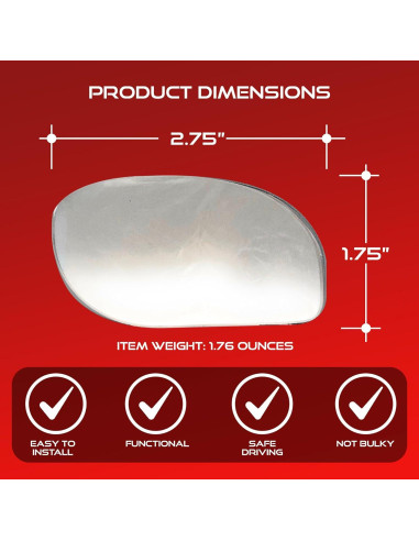 Espejo Convexo de Punto Ciego Utopicar 4.57 x 7.62 cm - Seguridad Vial