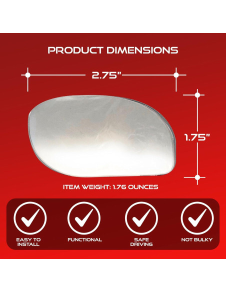 Espejo Convexo de Punto Ciego Utopicar 4.57 x 7.62 cm - Seguridad Vial