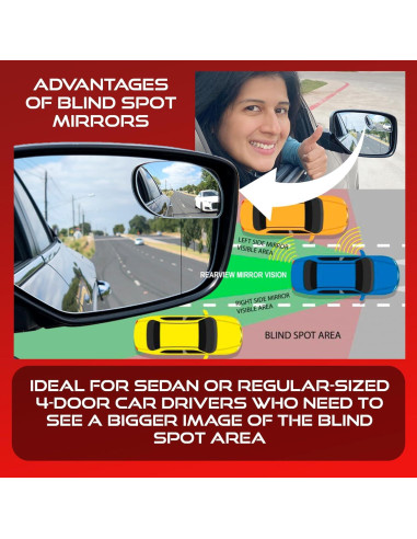 Espejo Convexo de Punto Ciego Utopicar 4.57 x 7.62 cm - Seguridad Vial