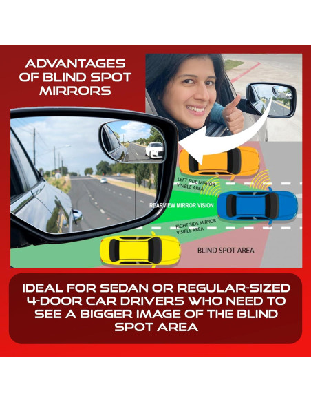 Espejo Convexo de Punto Ciego Utopicar 4.57 x 7.62 cm - Seguridad Vial