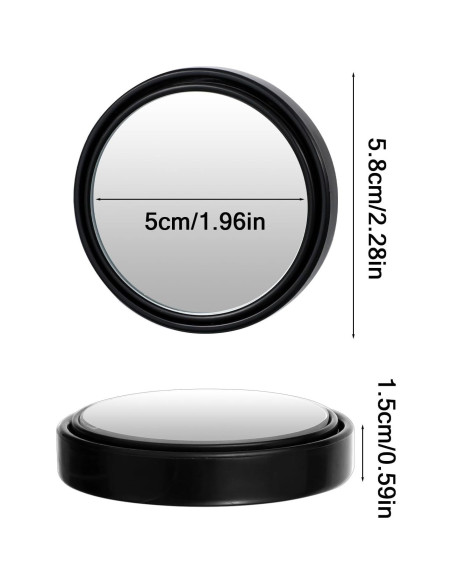 Espejos de Punto Ciego QfwdfcTrenz 5.08 cm 2 Piezas Ajustables