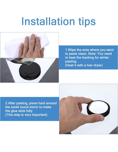 Espejos de Punto Ciego QfwdfcTrenz 5.08 cm 2 Piezas Ajustables