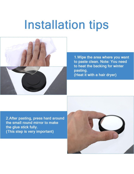 Espejos de Punto Ciego QfwdfcTrenz 5.08 cm 2 Piezas Ajustables