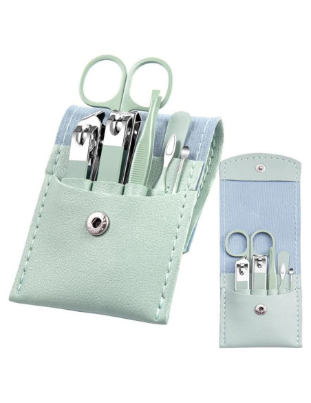 Juego de Manicura Profesional AFLICT 7 Piezas Acero Inoxidable