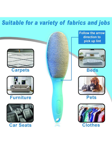 Cepillo de Pelusa Reutilizable Ezclean 2 Pack para Ropa y Muebles
