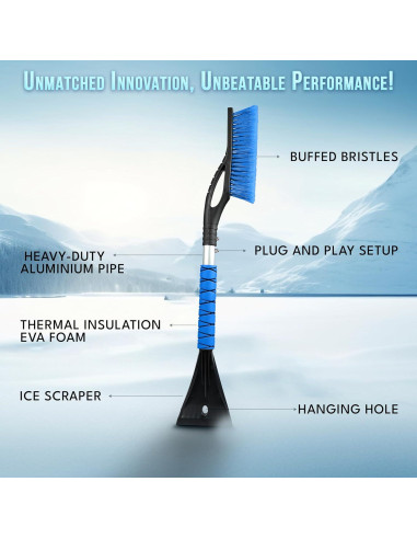 Cepillo de Nieve EcoNour 68.58 cm y Raspador 10.92 cm - 2 Piezas