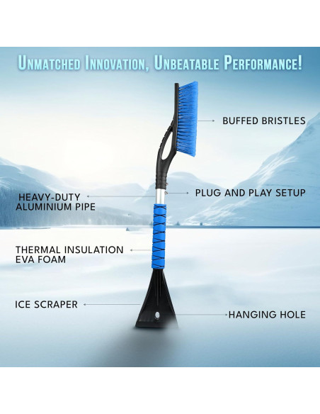 Cepillo de Nieve EcoNour 68.58 cm y Raspador 10.92 cm - 2 Piezas
