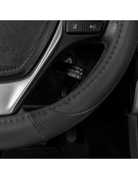 Cubierta de Volante Motor Trend 15" Cuero Microfibra Negro