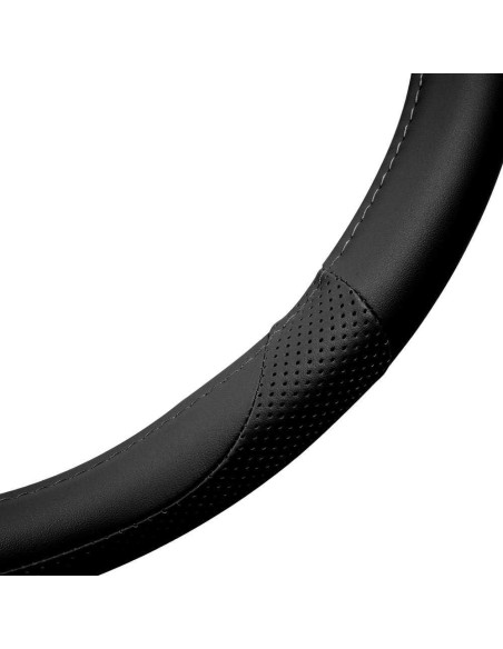 Cubierta de Volante Motor Trend 15" Cuero Microfibra Negro