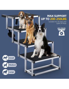Escalera Plegable para Perros PetRuna 4 Escalones Antideslizante 2