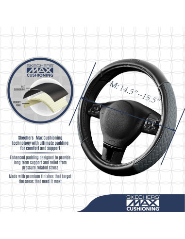 Cubierta de Volante Skechers Gris 37-38 cm Cuero Amortiguado