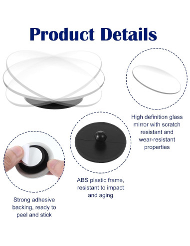Espejos de Punto Ciego Redondos Aphumedc 5cm Ajustables 360