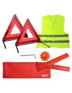 Kit de Emergencia en Carretera DEDC - Triángulo, Chaleco y LED