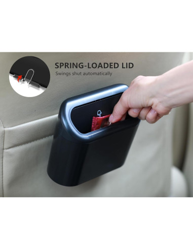 Mini Basurero de Coche Ginsco 2 Pack con Tapa y 120 Bolsas