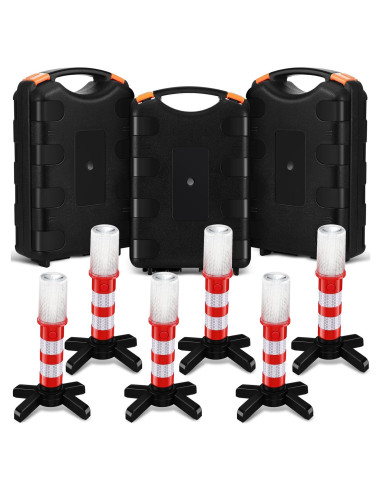 6 Piezas Luces LED de Emergencia Riakrum con Soportes Magnéticos