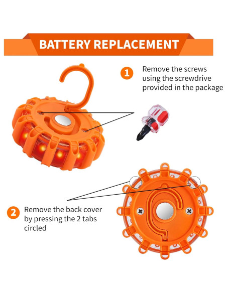 Kit de Emergencia LED Markstor - 6 Luces de Seguridad Naranjas