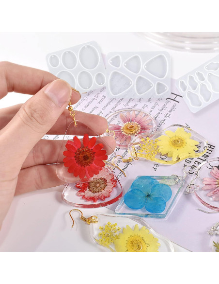 12 Moldes de Silicona para Aretes MAMUNU - Resina Epóxica