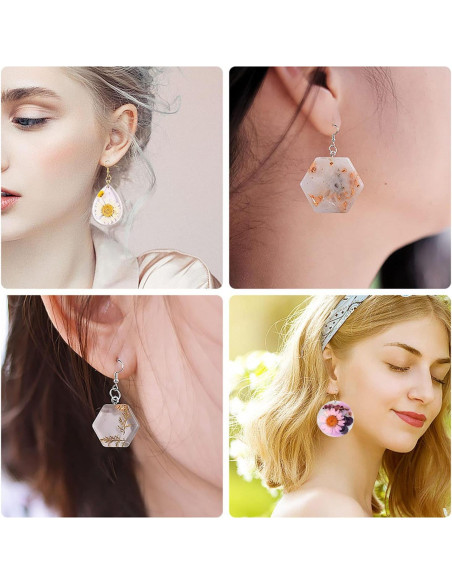 12 Moldes de Silicona para Aretes MAMUNU - Resina Epóxica