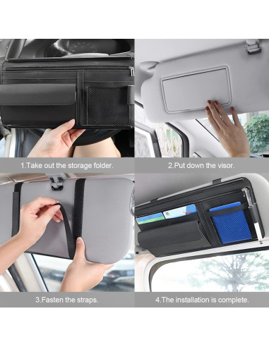 Organizador de Visera de Coche Zipelo Negro 30.99x16.51cm