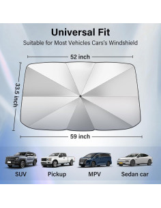 Sombrilla para Parabrisas Clothclose 139.7x80 cm Plegable UV 2