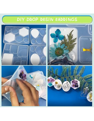 12 Moldes de Silicona para Aretes MAMUNU - Resina Epóxica