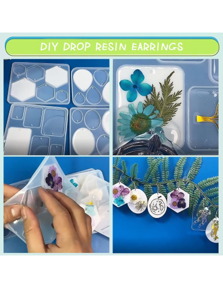 12 Moldes de Silicona para Aretes MAMUNU - Resina Epóxica