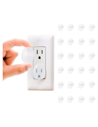 Cubiertas de Seguridad para Enchufes 24 Unidades Plástico Transparente