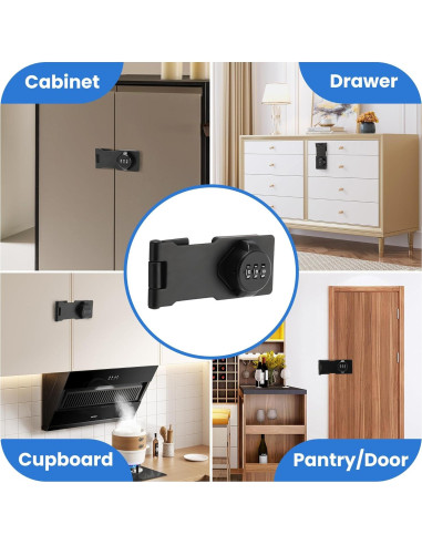 Cerradura de gabinete TOKCKYBL con código 3 dígitos 11.43 cm