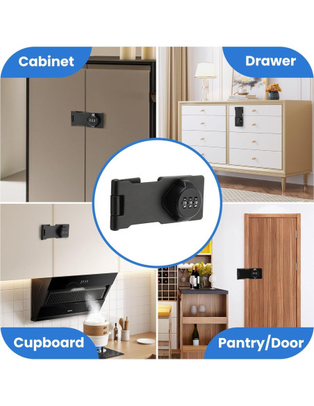 Cerradura de gabinete TOKCKYBL con código 3 dígitos 11.43 cm