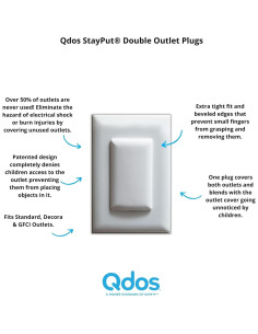 Cubierta de Enchufe Doble Qdos Safety - Paquete de 6 Blanco 2