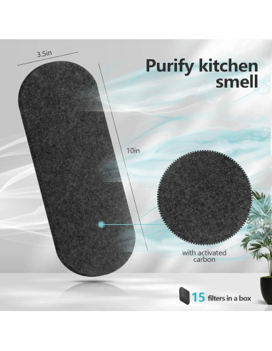 Paquete de 15 Filtros de Carbón Activado AesoKone para Ventiladores de Techo