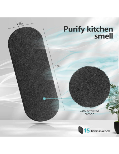 Paquete de 15 Filtros de Carbón Activado AesoKone para Ventiladores de Techo