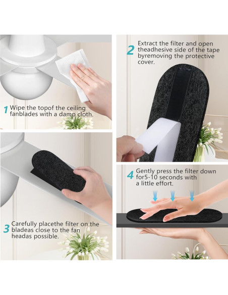 Paquete de 15 Filtros de Carbón Activado AesoKone para Ventiladores de Techo