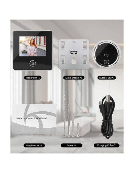 Cámara Digital de Mirilla Irosiy 2.8" HD Infrarroja 90