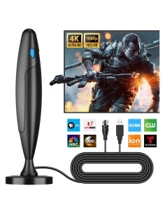 Antena de TV Digital Qtbvae D011AF HD 4K con Amplificador