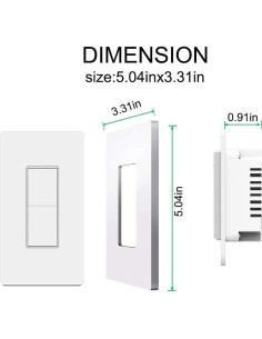 Interruptor de Luz Inteligente WiFi Youngzuth 2 Vías Control Remoto 2