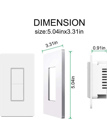 Interruptor de Luz Inteligente WiFi Youngzuth 2 Vías Control Remoto