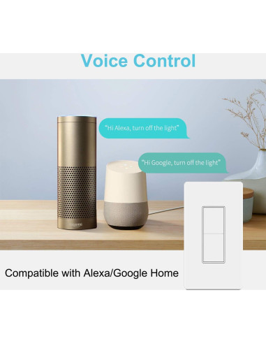 Interruptor de Luz Inteligente WiFi Youngzuth 2 Vías Control Remoto