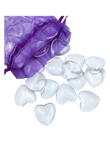 30 Piezas Bandejas Colgantes Corazón Plateadas 25mm con Vidrio