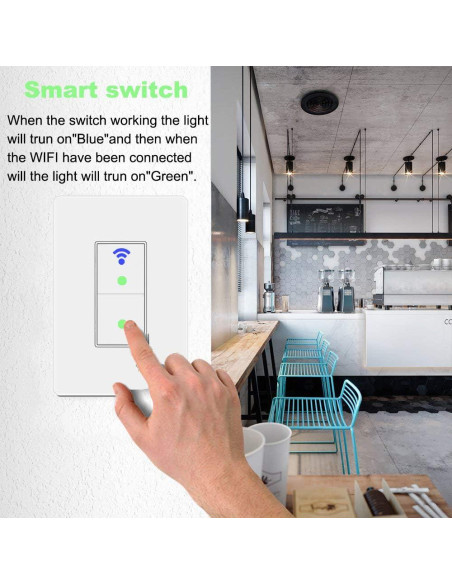 Interruptor de Luz Inteligente WiFi Youngzuth 2 Vías Control Remoto