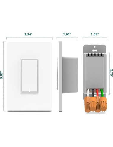 Interruptor de Luz Inteligente TREATLIFE Wi-Fi 1250W