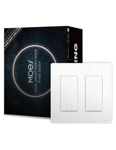 Interruptor de Luz Inteligente MoesGo WiFi 2 Gang Control Remoto
