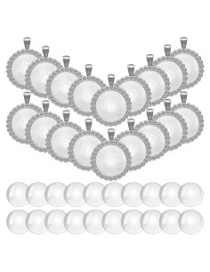 Juego de 40 Piezas de Bandejas de Colgante Hicarer con Cabochones